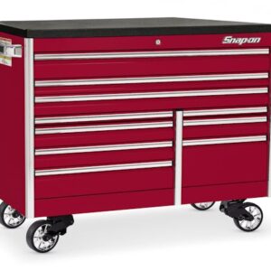 60" 10-Drawer Double-Bank EPIQ™ Series Bed Liner Top Roll Cab (Candy Apply Red