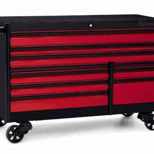68" 10-Drawer Double-Bank EPIQ™ Series Roll Cab with SpeeDrawer (Gloss Black/Candy Apple Red Drawers with Blackout Details)