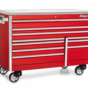 68" 10-Drawer Double-Bank EPIQ™ Series Stainless Steel Top Roll Cab with SpeeDrawer (Red)