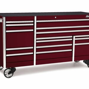84" 15-Drawer Triple-Bank EPIQ™ Series Roll Cab with PowerDrawer (Deep Cranberry)