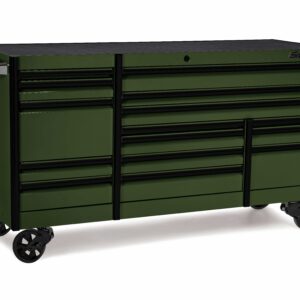 84" 15-Drawer Triple-Bank EPIQ™ Series Roll Cab with PowerDrawer (Combat Green with Black Trim and Blackout Details)