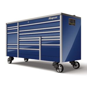 84" 15-Drawer Triple-Bank EPIQ™ Series Stainless Steel PowerTop™ Roll Cab with PowerDrawer (Royal Blue)