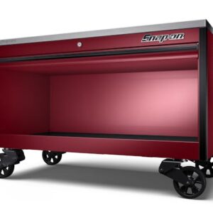 60" One-Drawer Single-Bank EPIQ™ Series Workbench with Stainless Top (Cranberry, Black Trim with Blackout Details)
