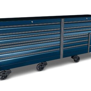 120" 16 Drawer Three Bank EPIQ™ Series Roll Cab with PowerDrawer and SpeeDrawer (Midnight Blue, Titanium Trim and Blackout Details)