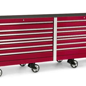 120" 16 Drawer Three Bank EPIQ™ Series Roll Cab with PowerDrawer and SpeeDrawer (Candy Apple Red)