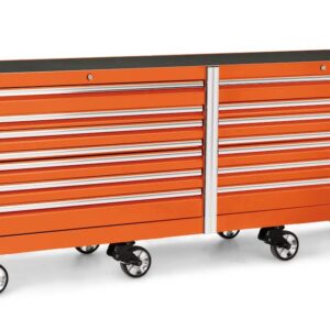 120" 16 Drawer Three Bank EPIQ™ Series Roll Cab with PowerDrawer and SpeeDrawer (Electric Orange)