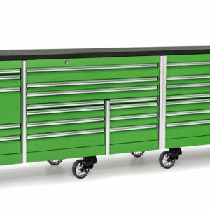 144" 26 Drawer Five Bank EPIQ™ Series Bed Liner Top Roll Cab with PowerDrawer (Extreme Green)