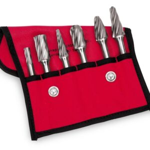 6 pc Wide Fluted Carbide Burr Set
